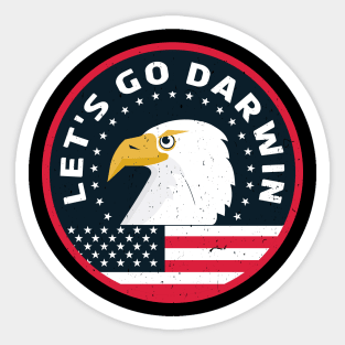 Let's Go Darwin Funny Political USA Flag Eagle Sticker